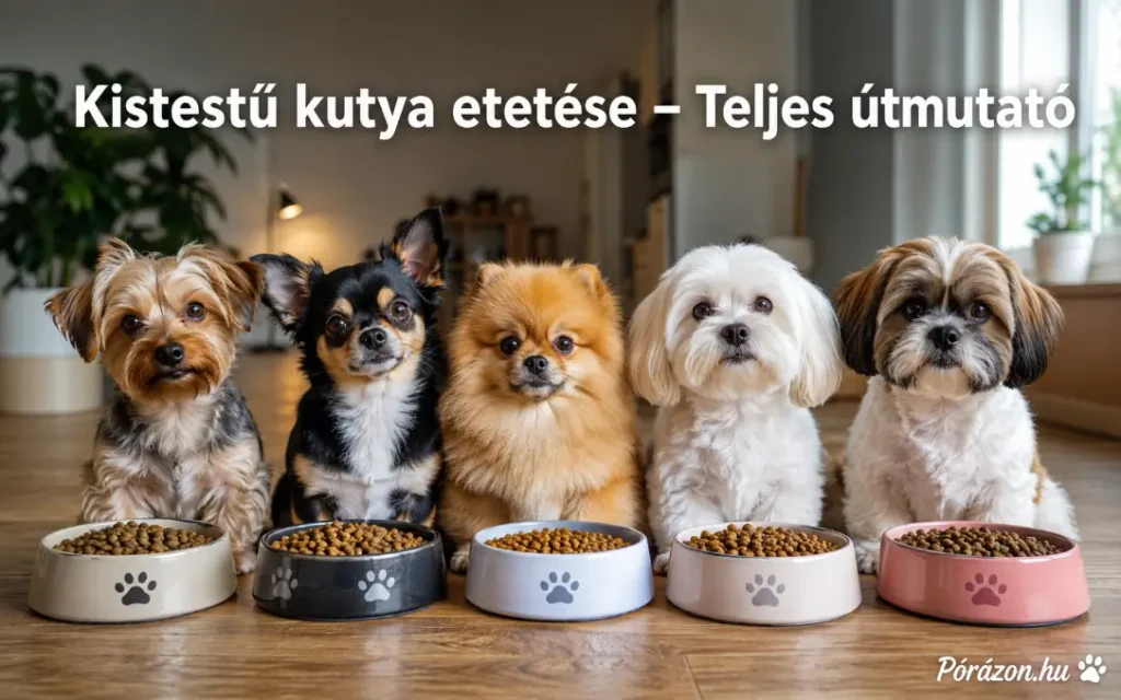 Kistestű kutya etetése