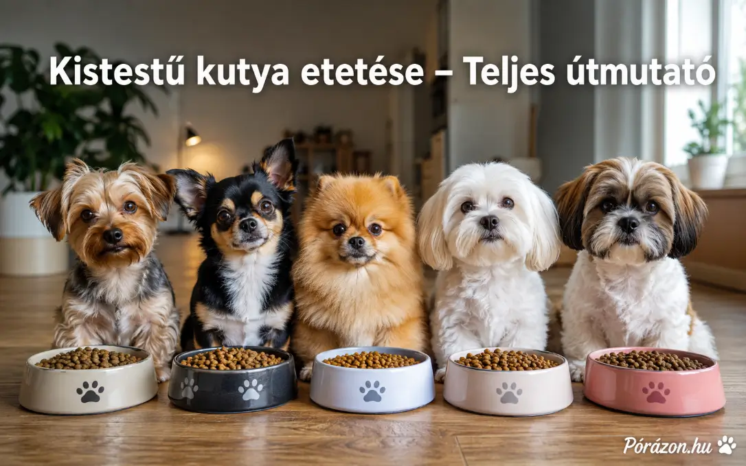 Kistestű kutya etetése