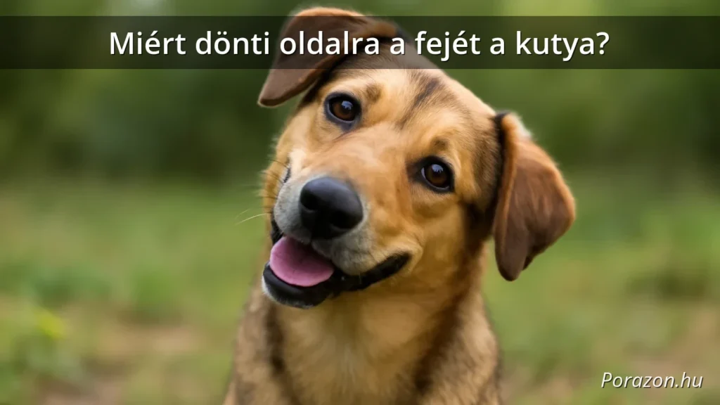 Curious dog tilting head sideways outdoors